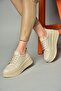 P274117509 Beige High-Sole Women's Sneakers - 4