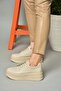 P274117509 Beige High-Sole Women's Sneakers - 3