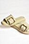 S518106309 Beige Buckle Women's Slippers - 6