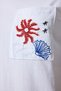 Women's White Crew Neck Embroidered Knitted T-Shirt CR00425 - 3