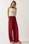 Women's Burgundy Summer Viscose Palazzo Trousers EN00610 - 3