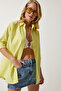 Women's Light Yellow Oversize Long Basic Shirt DD00842