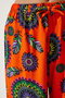 Women's Orange Purple Patterned Flowing Viscose Palazzo Trousers EN00606 - 4