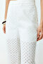Ecru Embroidery Straight Cut Woven Trousers TWOSS24PL00090 - 5