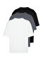 Unisex Siyah-Antrasit-Ekru Oversize/Geniş Kesim 3'lü Paket %100 Pamuklu T-Shirt TMNSS24TS00026 - 3