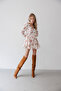 Long Sleeve Cotton Dress with Shorts and Floral Print - 6