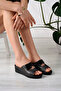 Women's Genuine Leather Anthracite Slippers - 3
