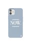 حافظة هاتف من السيليكون باللون الأزرق لهاتف iPhone 12 بتصميم الآن