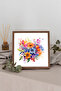 Wooden Framed Square Painting Minimalredflower