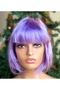 Party birthday costume barbie mermaid show wig adjustable blunt wig hair lilac purple