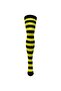 Women's Yellow Black Striped Quality Cotton Knee High Socks - 2
