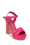 Fuchsia Platform Heeled Women's Evening Dress Shoes - 5