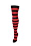 Women's Red Black Striped Quality Cotton Knee High Socks - 2