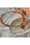 Orange Agate Stone Broken Stone Heart Necklace - 2