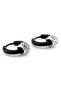 Shiny Zircon Stone Black Steel Hoop Unisex Men's Earrings ER096 - 2