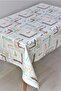 مفرش طاولة من القماش الزيتي PVC قابل للمسح مبطن بالألياف بألوان الباستيل