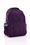 Purple Crinkle Schoolbag, Backpack, Junior High School Bag, Bag Component of 2 Compartments with Laptop Detail