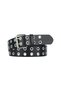 Faux Leather Belt with Black Eyelet Detail