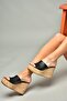 S996069909 Black Wedge Sole Women's Slippers - 4
