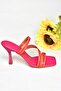 S590033709 Fuchsia/Orange Thin Heeled Women's Slippers - 7