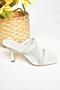 S590033709 White Thin Heeled Women's Slippers - 6