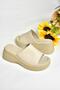 S996741209 Beige Thick Soled Women's Slippers - 5