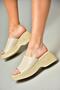 S996741209 Beige Thick Soled Women's Slippers - 2