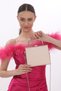 Powder Color Fabric Material Women's Evening Dress Clutch Portfolio Bag - 4