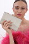 Gold Color Breast Patterned Evening Dress Portfolio Clutch Women's Bag Handheld and Long Strap Usage - 4