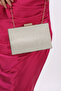 Gold Color Breast Patterned Evening Dress Portfolio Clutch Women's Bag Handheld and Long Strap Usage - 2