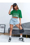 Women's California Printed Oversize Crop T-shirt - 4
