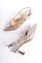 ParParS Glitter Gold Gold Short Heeled Evening Dress Shoes