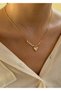 Gold bombed snake chain heart women's necklace - 3