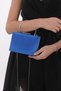 Sax Blue Color Satin Fabric Women's Evening Dress Clutch Portfolio Bag