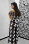 Women's Colorful Crepe Fabric Madonna Collar Geometric Pattern Two Color Belted Jumpsuit Dress - 4