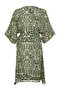 Çok Renkli Etek Ucu Püsküllü Yarasa Kol Viskon Plaj Giyim Büyük Beden Kimono&Kaftan TBBSS24DE00005 - 8