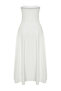 Bridal Beyaz A-Kesim Straplez Dokuma Düğün/Nikah Abiye Elbise TPRSS24EL00139 - 14