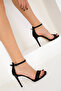 Black Satin Women's Classic Heeled Shoes 14530 - 4