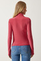 Women's Candy Pink Gather Detailed Stand Collar Sandy Blouse FF00135 - 5