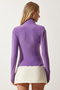 Women’s Lilac Ruched Detail Mock Neck Sandy Blouse FF00135 - 6
