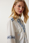 Women's White Embroidered Woven Blouse ES00162 - 5