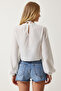 Women's White Scalloped Crop Knitted Blouse ES00148 - 6