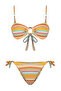 Geometrik Desenli Aksesuarlı Straplez Kaplı Regular Normal Bel Bikini Takımı TBESS24BT00094 - 6