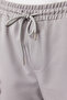 Gray Oversize/Wide Cut Hidden Cord Elastic Waist Cargo Pocket Label Shorts Tmnss24Sr00018 - 5
