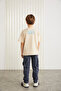 BRODERICK-GRM24013 100% cotton printed short sleeve T-shirt for boys Beige T-Shirt - 2