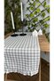 Roza Stain-Resistant, Water-Repellent, Vintage Ruffled Gingham Gray Runner - 2