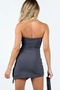 One Side Gathered Strapless Slit Adjustable Dress - 3