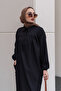 8222 Full Length Tunic with Side Slit Robe Black - 4