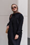 8222 Full Length Tunic with Side Slit Robe Black - 2