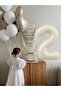 Cream Caramel Foil Balloon Set with Age Foil Covering